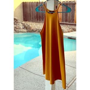 ❌ SOLD ❌ Mustard Cut In Shoulder Flowy Dress