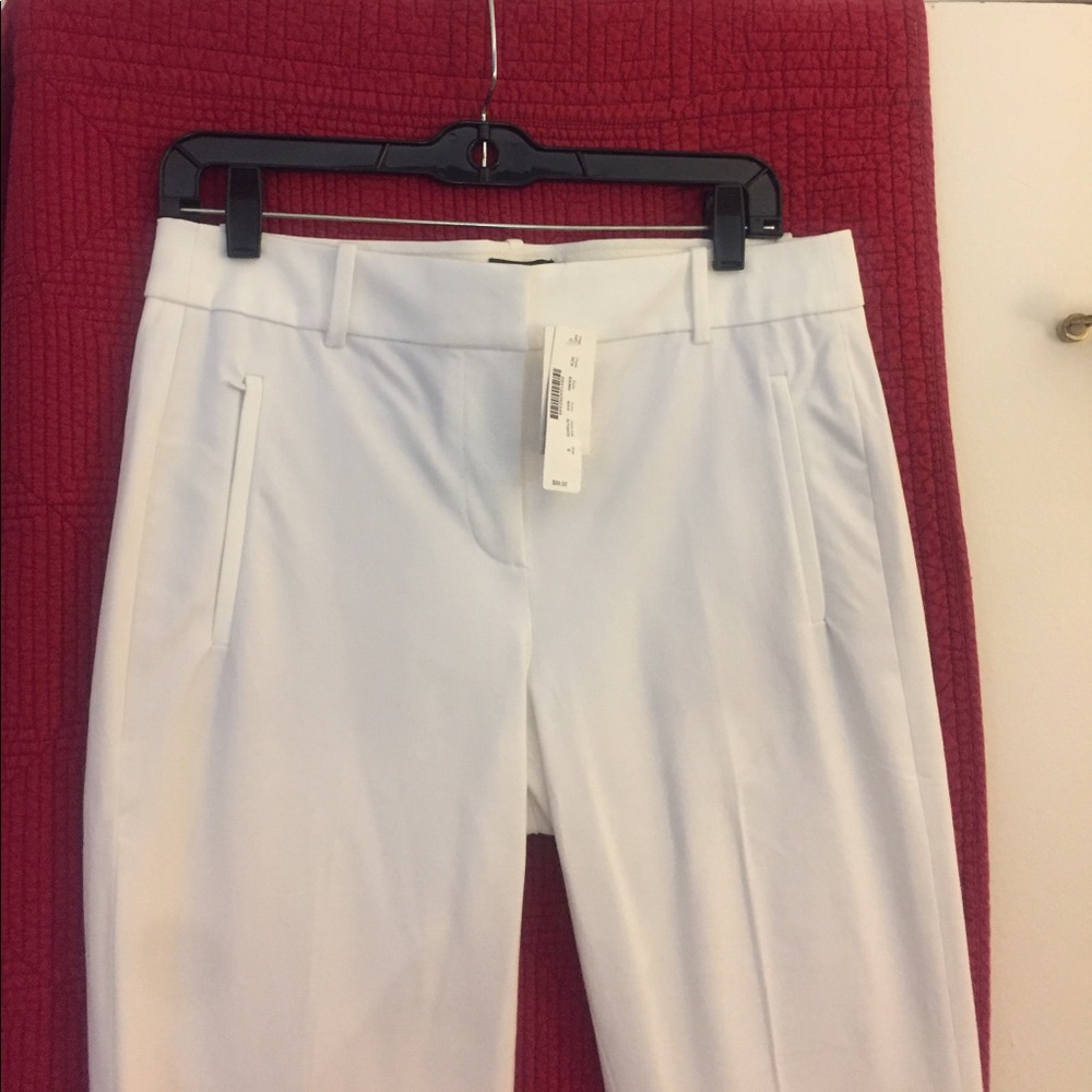 Jcrew white pants flared hem