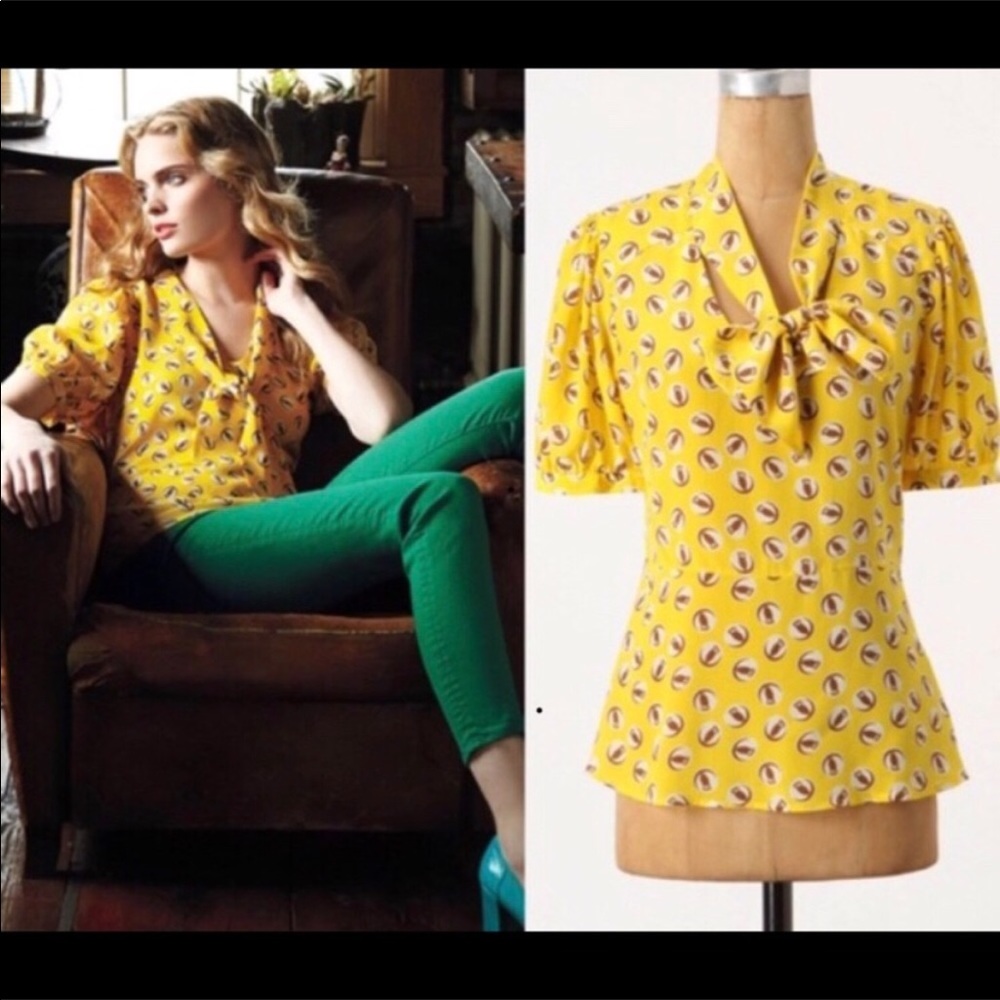 Silk owl blouse by Odille.