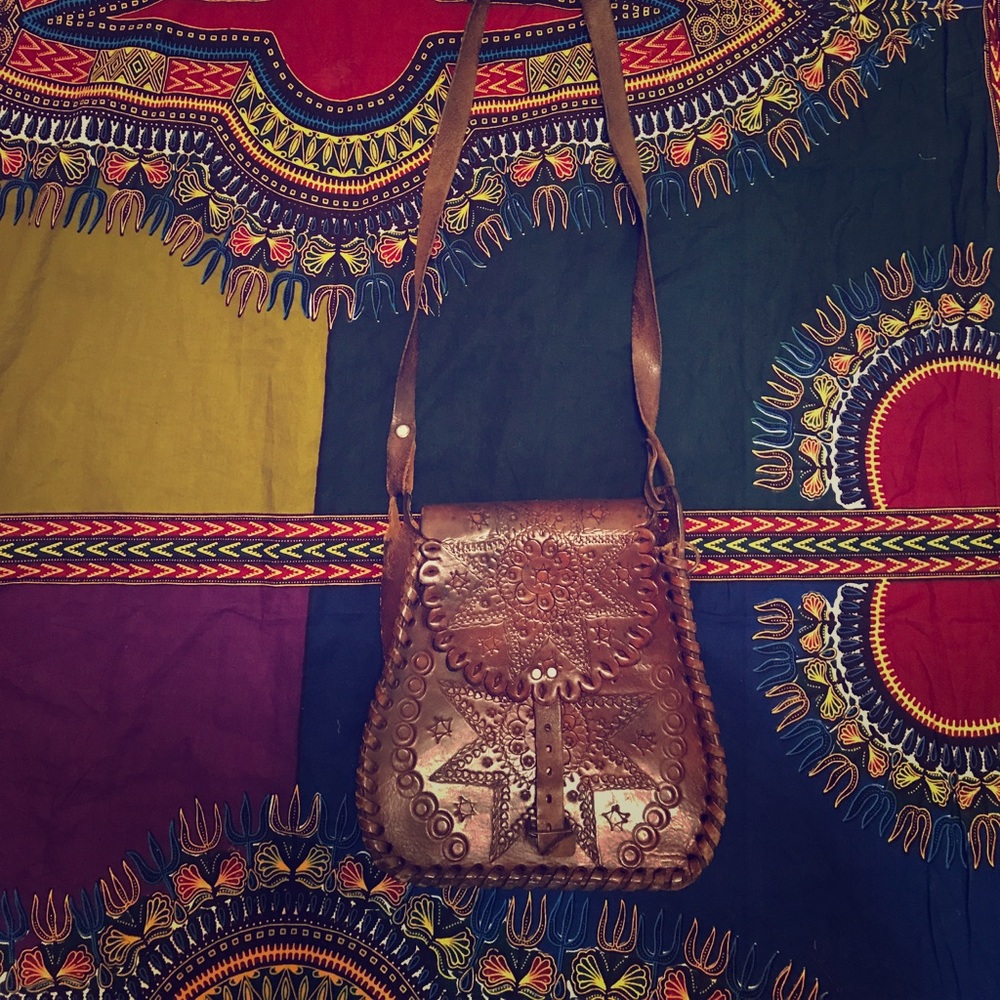 Vintage leather over the shoulder bag