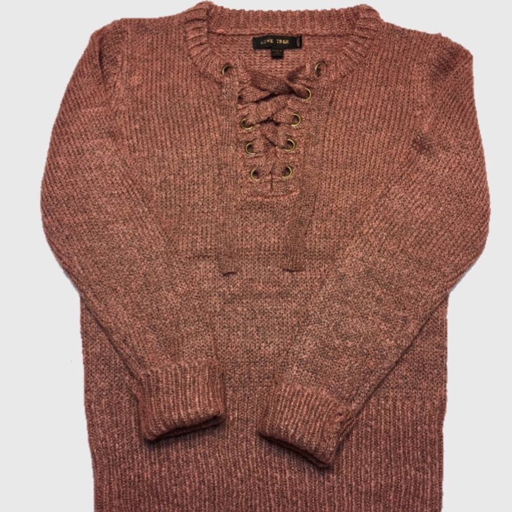 Lace-Up Sweater