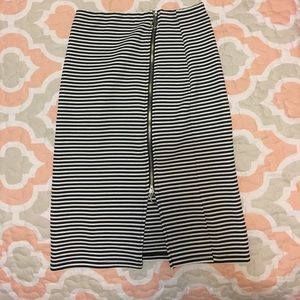Striped midi skirt
