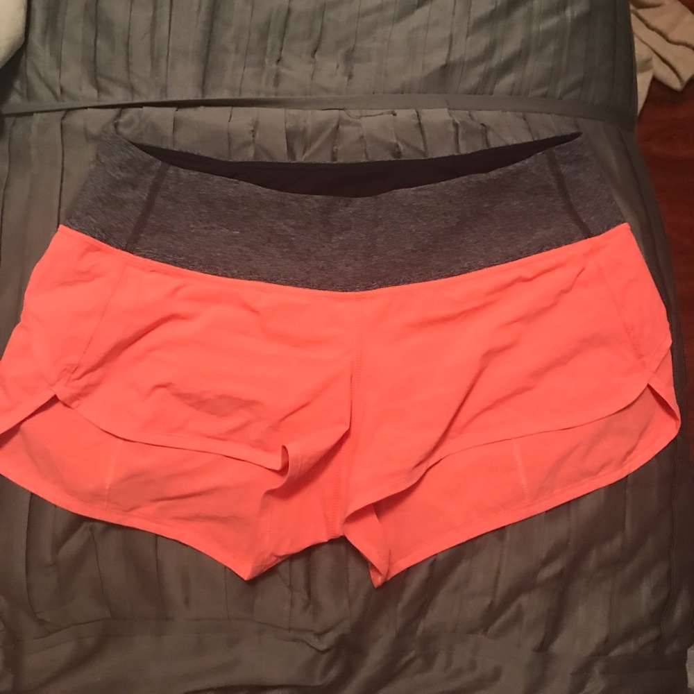 Orange Lululemon speed short