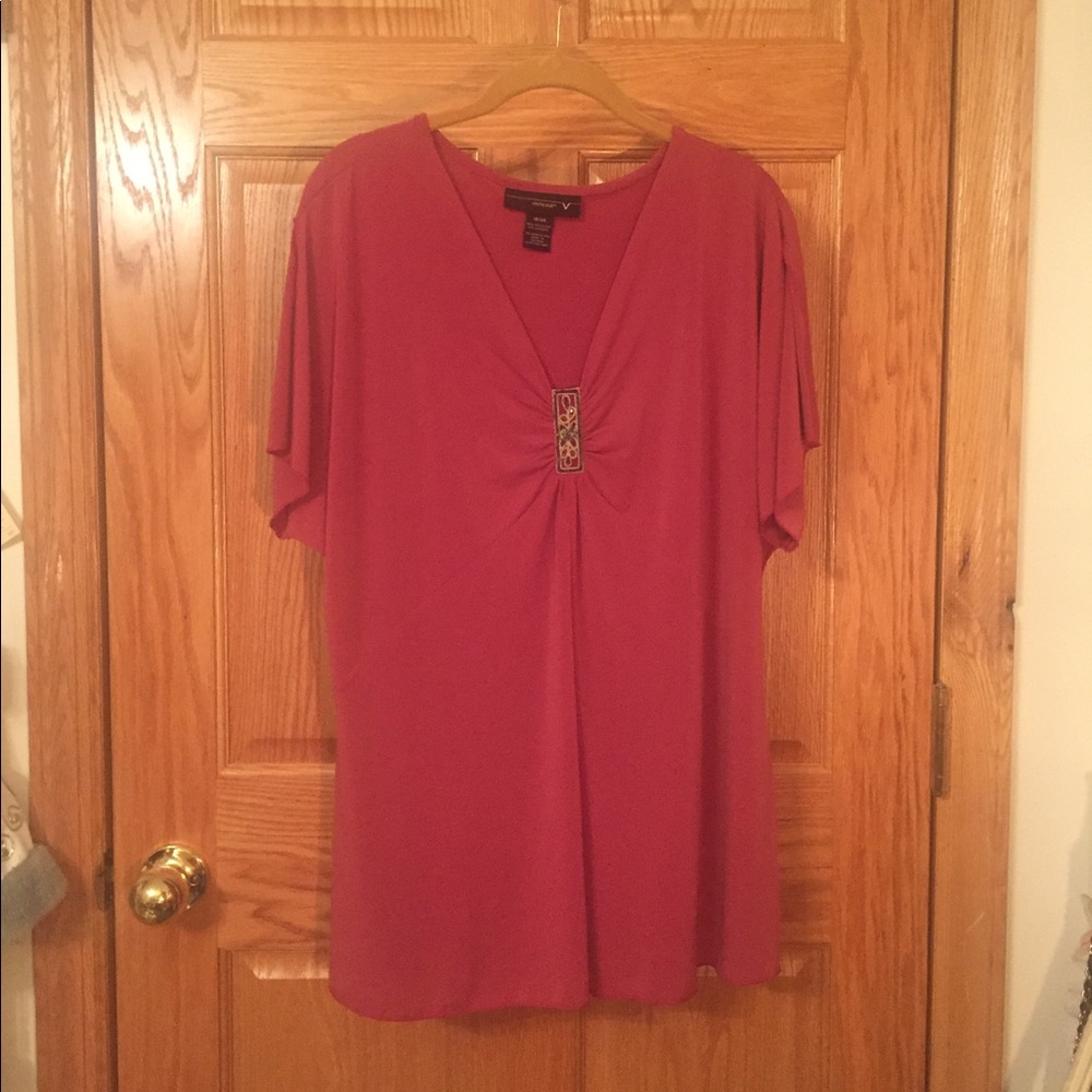 Venezia by Lane Bryant  Pink top w Bead Detailing