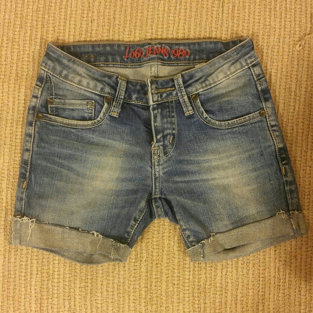Midi jean shorts