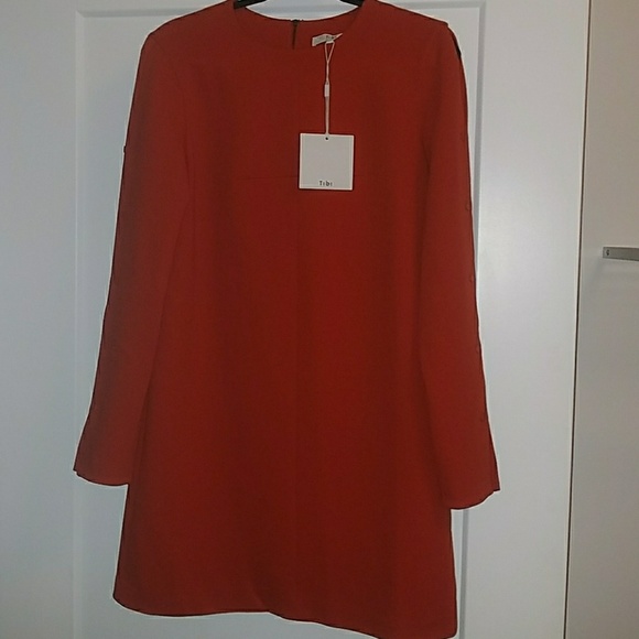 TIBI RED CREPE DRESS - Picture 1 of 4