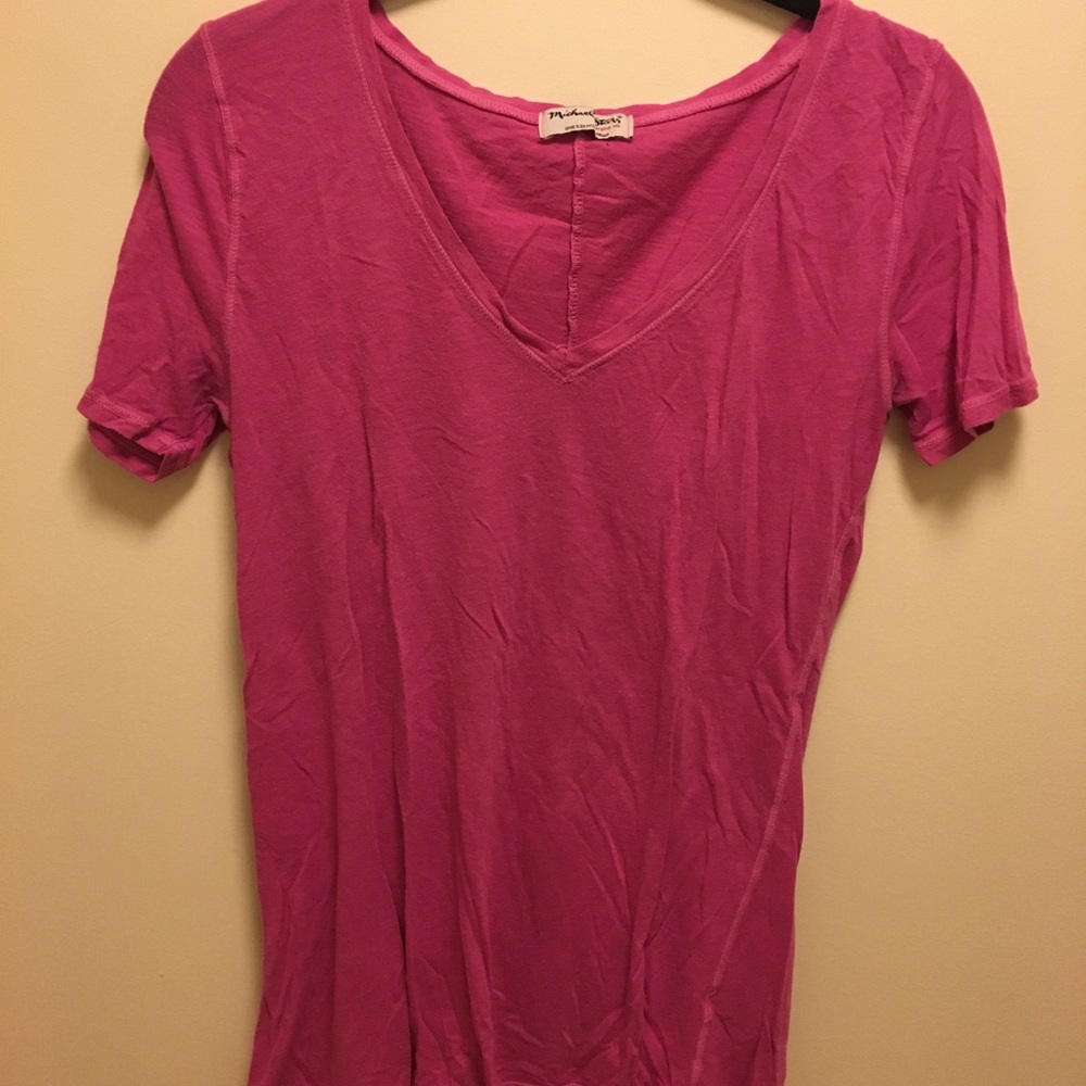 Michael Stars pink v-neck t-shirt