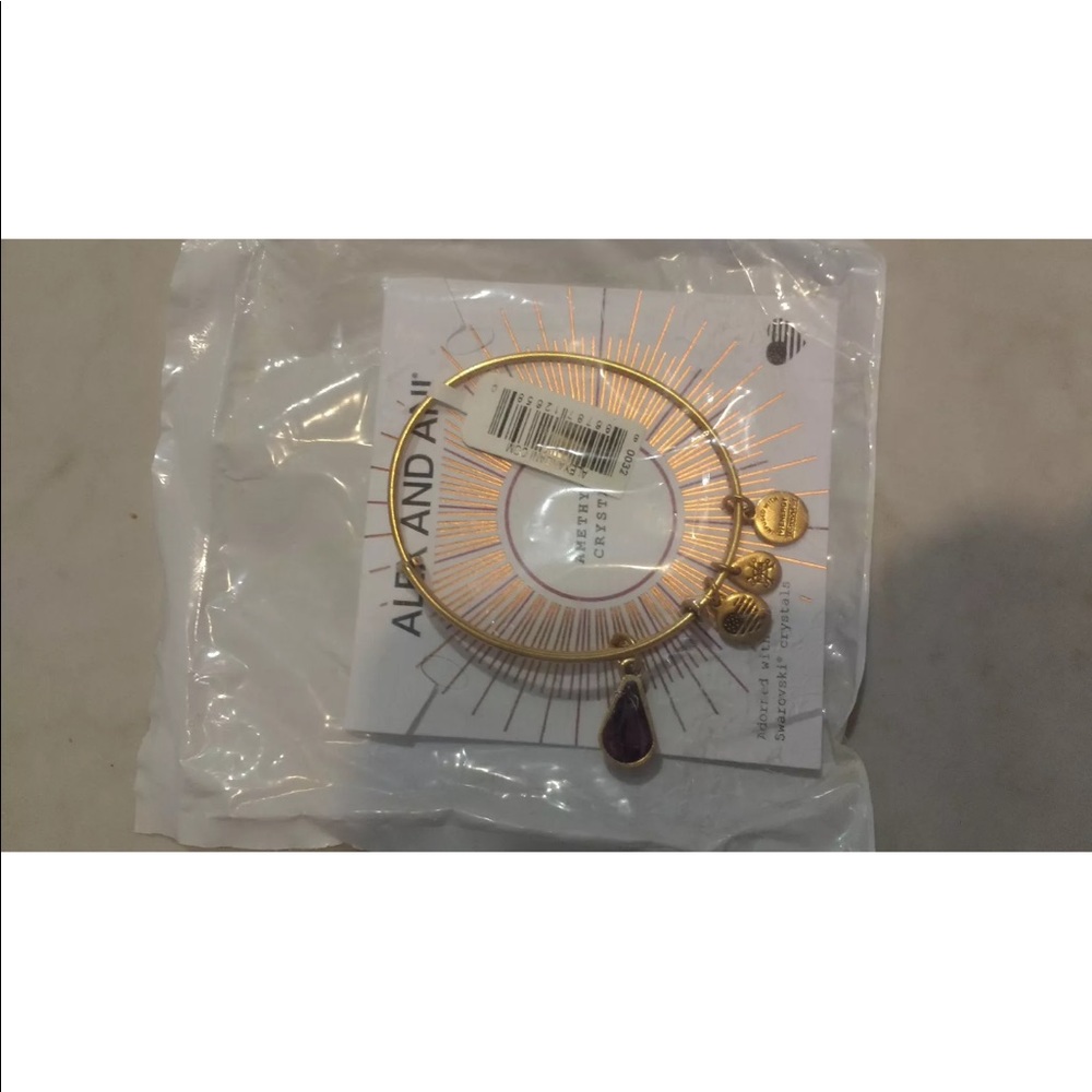 💕ALEX AND ANI February Teardrop Raf Gold Bangle💕 - Picture 3 of 3