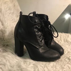 Black high heel booties
