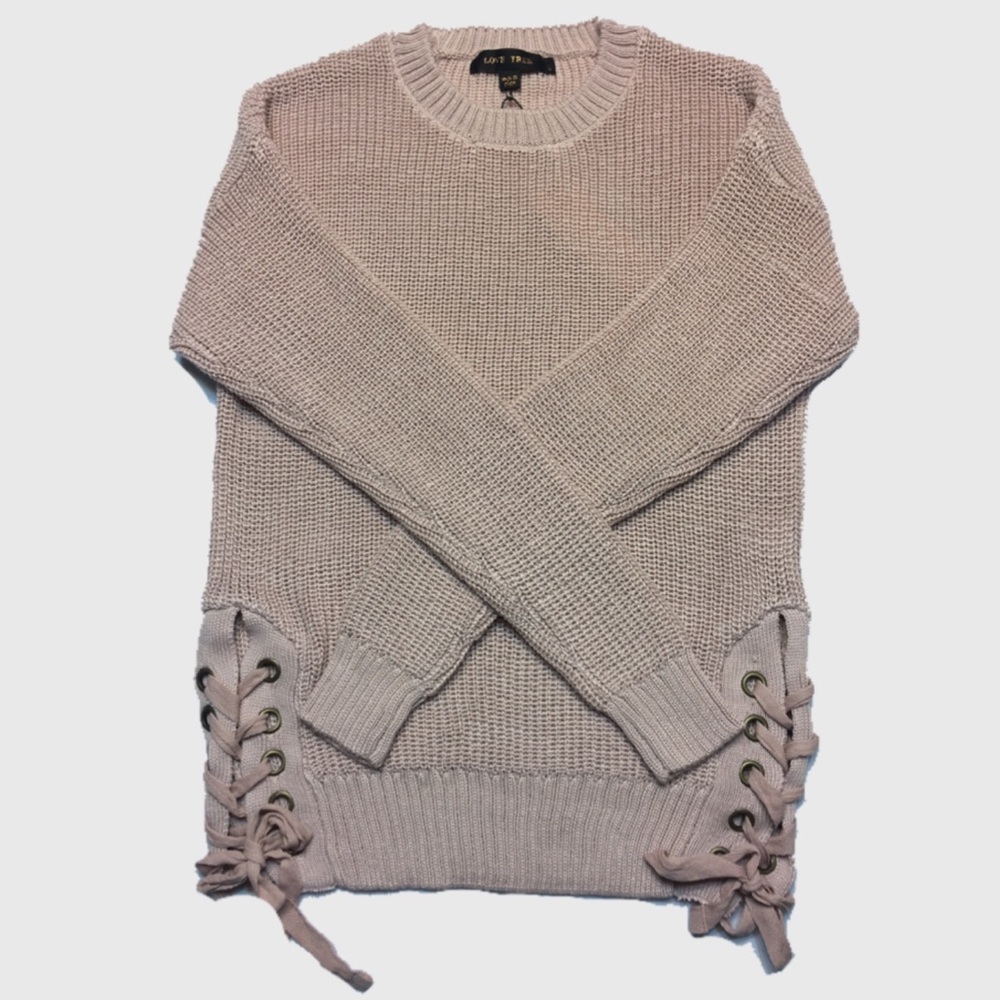 Lace-Up Sweater - Picture 2 of 4