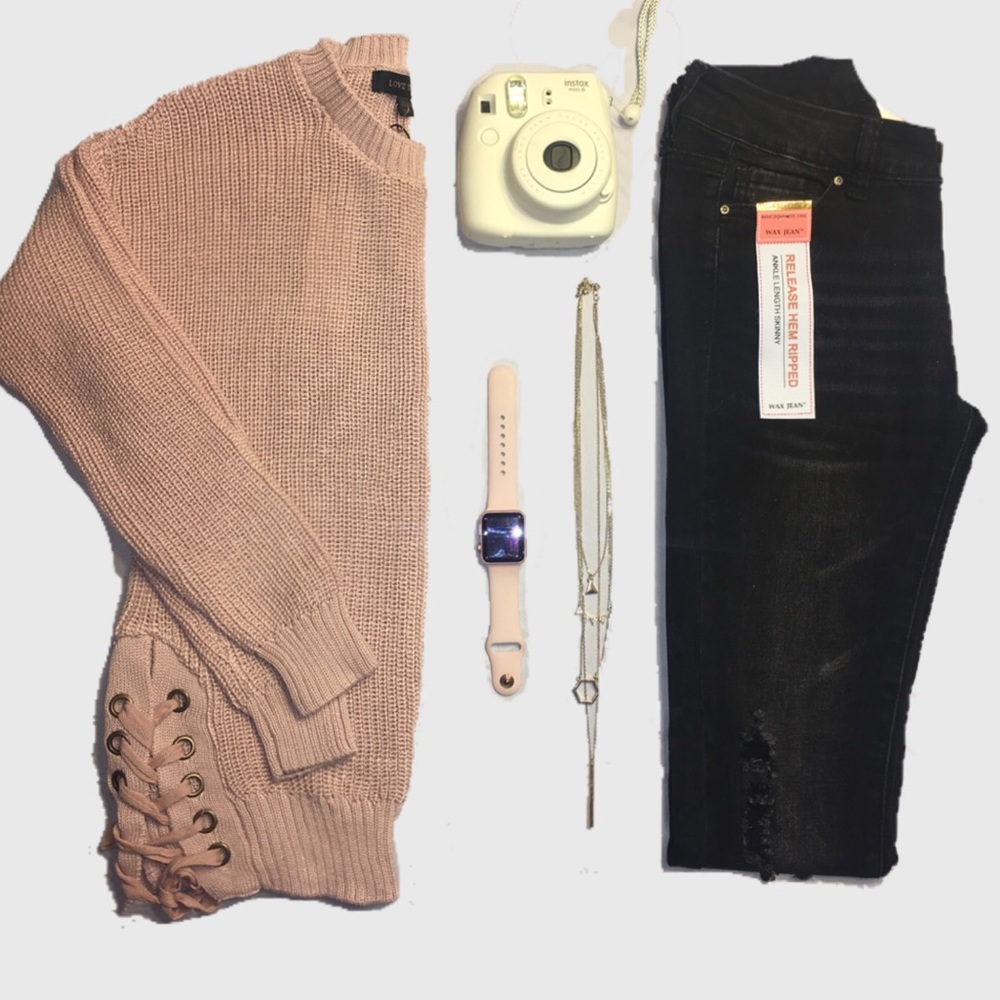 Lace-Up Sweater