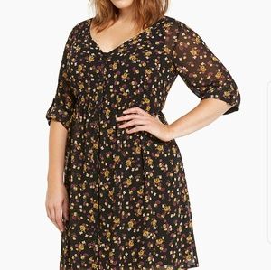 FALL FLORAL Chiffon Shirt Dress - Torrid 00X