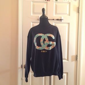 Obey Black Floral OG Sweatshirt Zumiez Exclusive