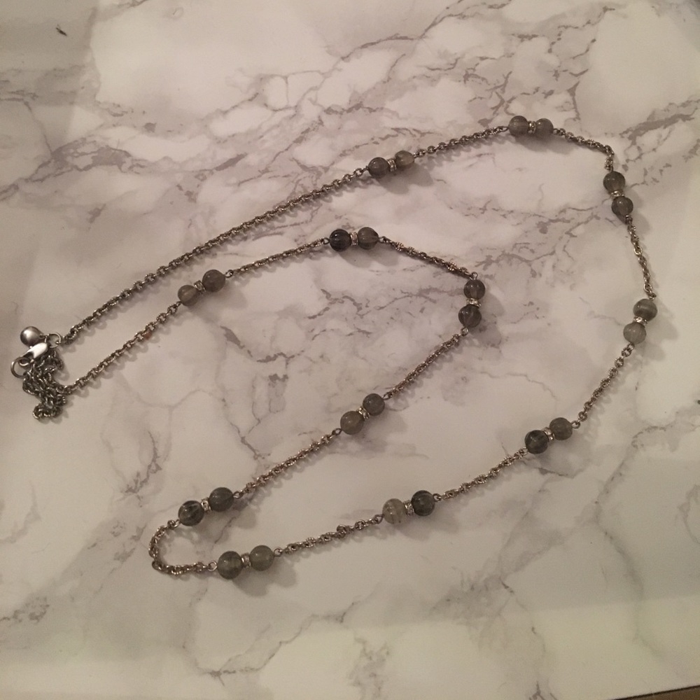 J.Crew Gray Beaded Necklace
