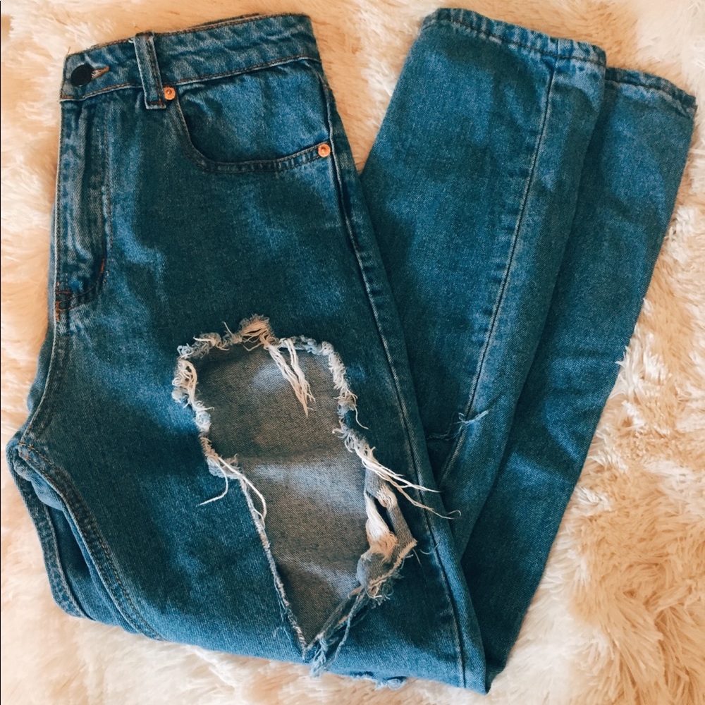 Nasty Gal Distressed Straight Jean