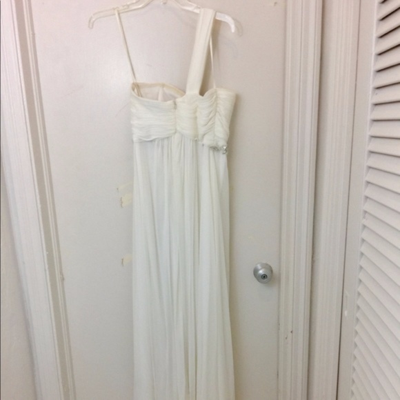 Caché White One Shoulder Floor Length Formal Gown - Picture 3 of 5