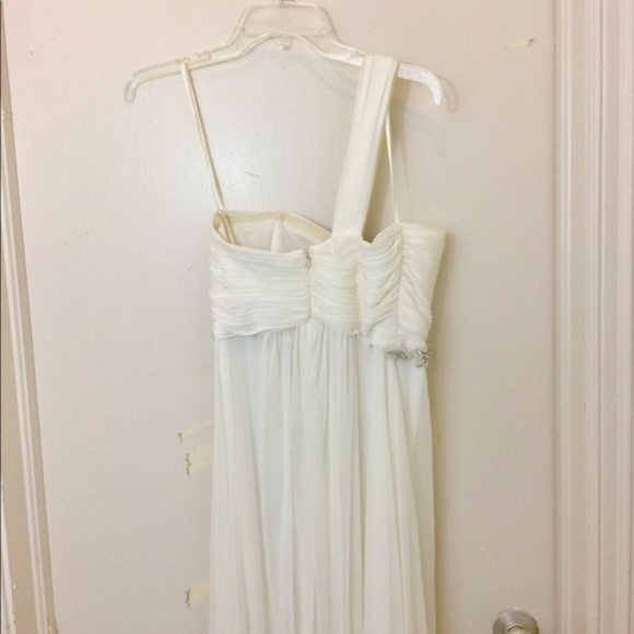 Caché White One Shoulder Floor Length Formal Gown - Picture 4 of 5