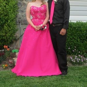 Hot pink prom dress size 12