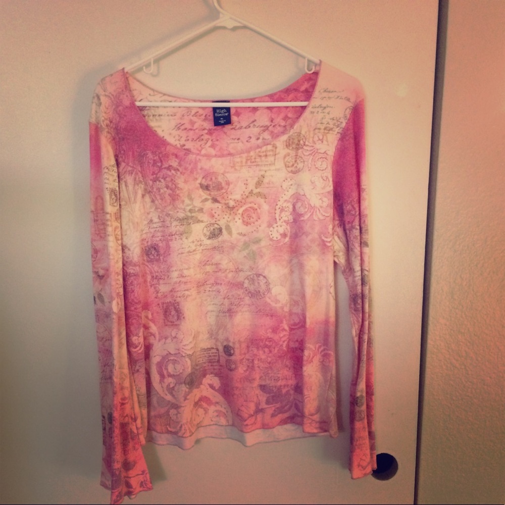 Pink print long sleeve