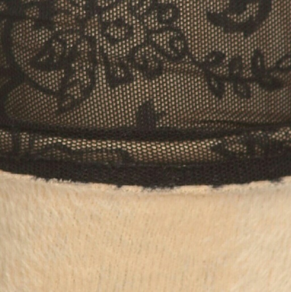 SOLD OUT Floral Mesh Fur Lined Winter Leggings - Picture 3 of 3