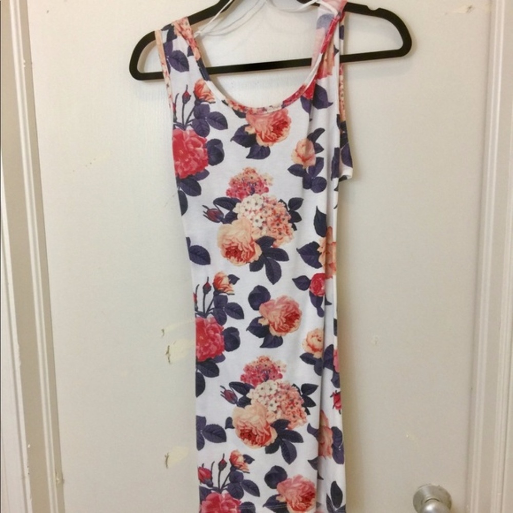 Floral Printed White Dress