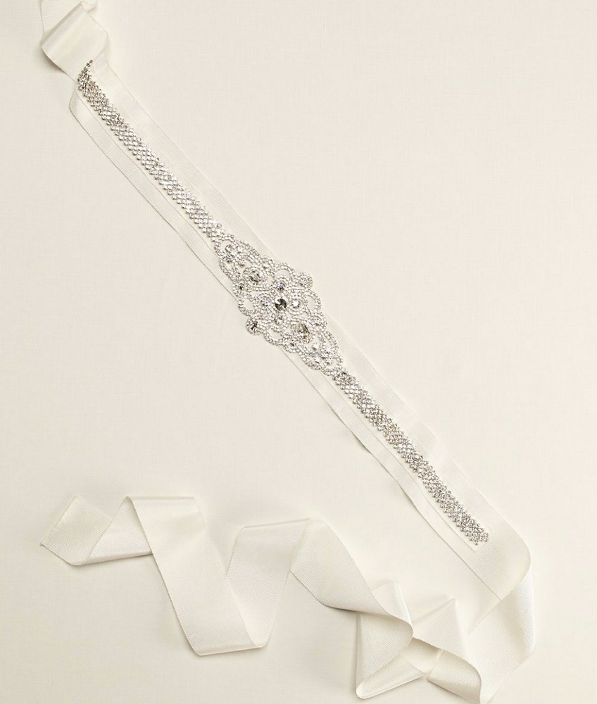 David's Bridal wedding gown sash
