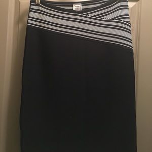 HERVE LEGER black and white bandage skirt