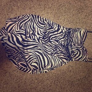Arden B black and white strapless dress