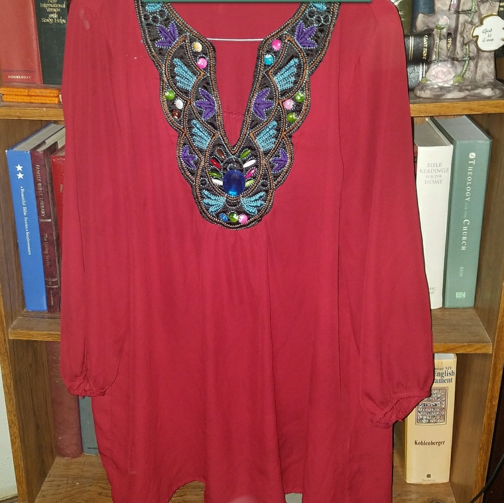 Burgundy blouse