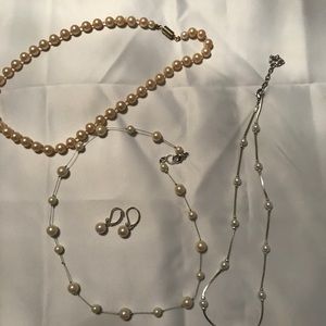 Jewelry - Pearl Necklaces(3) & 1 pr earrings Jewelry - Pearl Necklaces(3) & 1 pr earrings