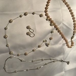 Jewelry - Pearl Necklaces(3) & 1 pr earrings Jewelry - Pearl Necklaces(3) & 1 pr earrings