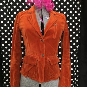 NILI LOTAN VELVET BLAZER // Burnt Orange