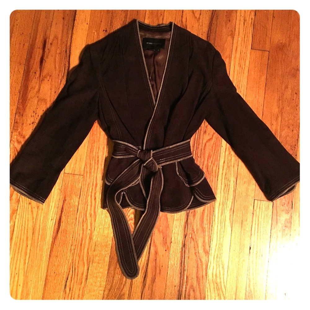 BCBG Chocolate Brown Suede Jacket