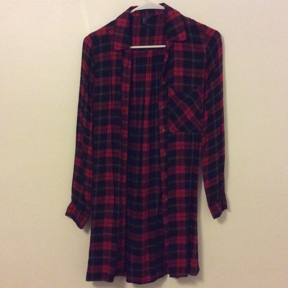 Plaid longsleeve shirt dress