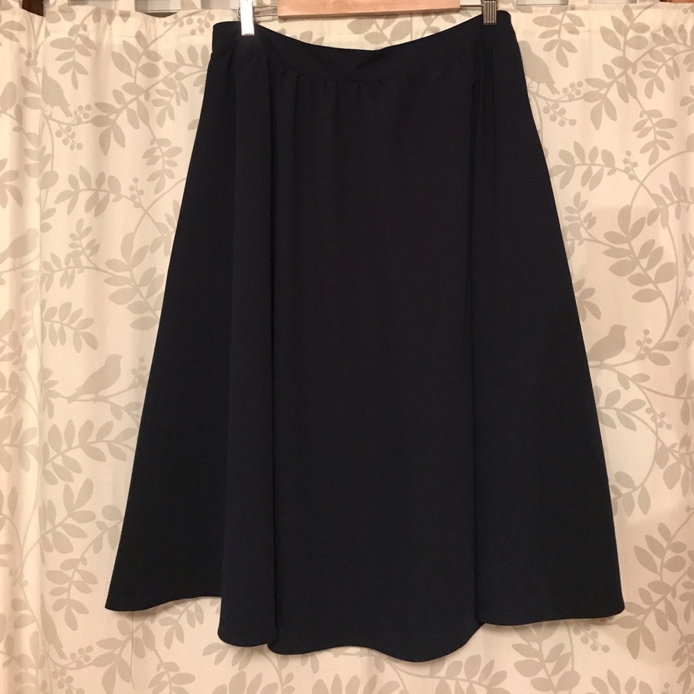 Navy midi skirt