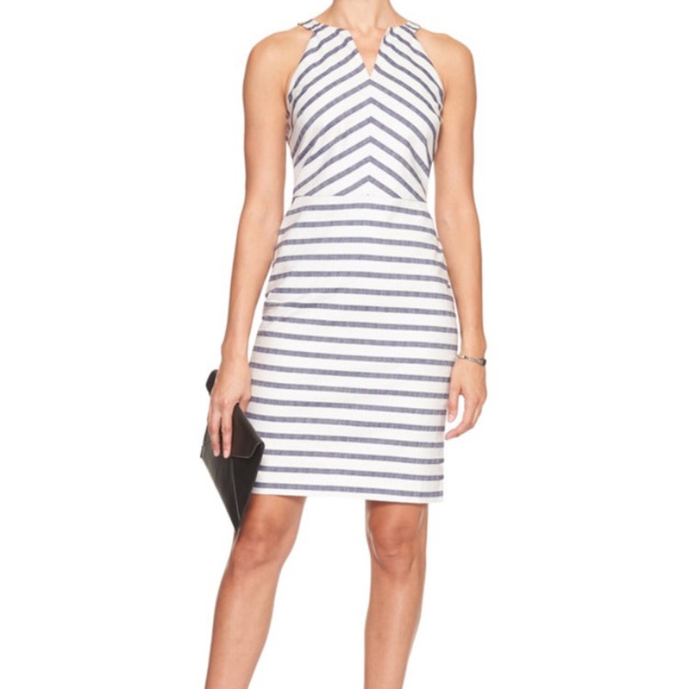 NWT Stripes Halter Sheath Dress