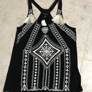 Banana Republic XXS Black Tribal Tank