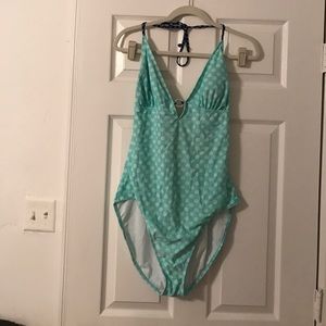 Sexy Halter Tiffany Blue One Piece