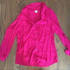 Super flattering magenta blouse