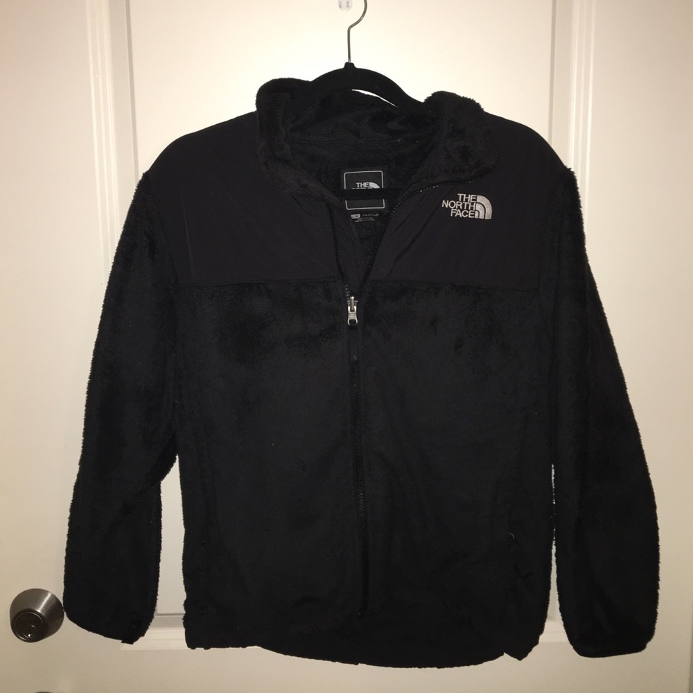 North Face girls large fuzzy jacket
