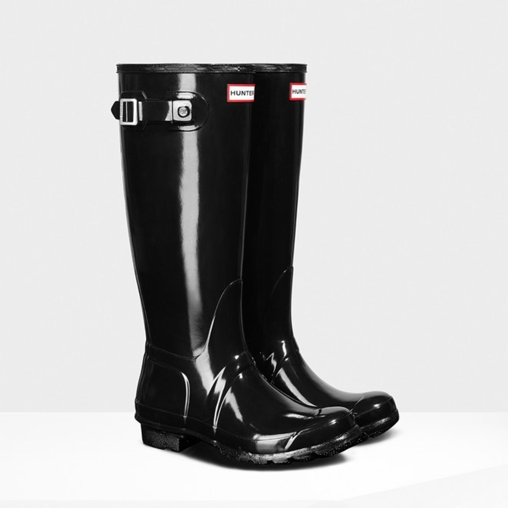 Hunter Rain Boots (Glossy Black)