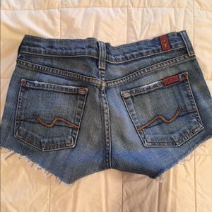 Great wi/ a bikini!  7FAM cut off denim shorts.
