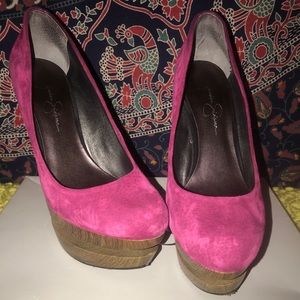 Jessica Simpson 9.5 pumps - cranberry nubuck suede