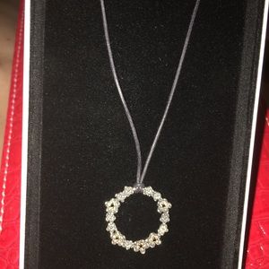 Authentic Pandora retired 2 tone round pend