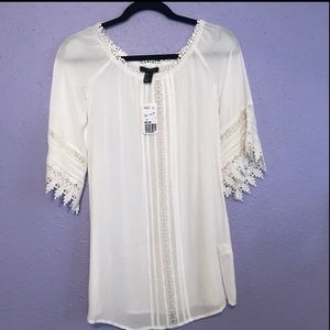 FOREVER 21 BOHO STYLE CREAM DRESS
