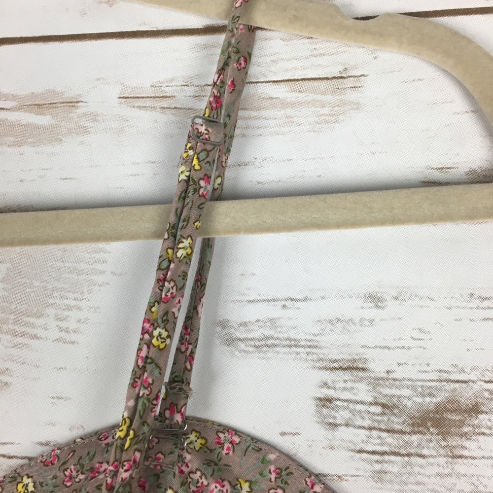 Tan flowered dress with bustier - Picture 5 of 6