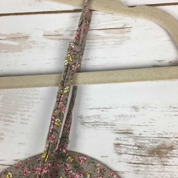 Tan flowered dress with bustier - Picture 5 of 6