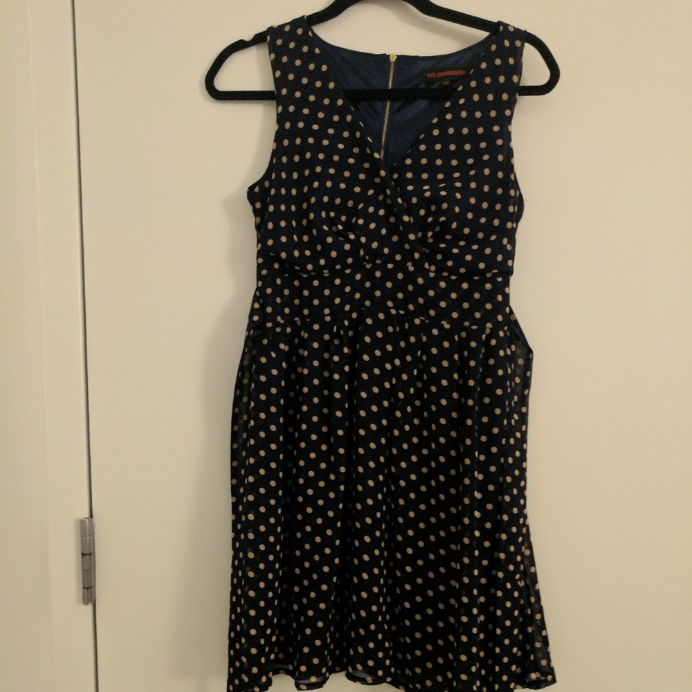 Navy polka dot dress