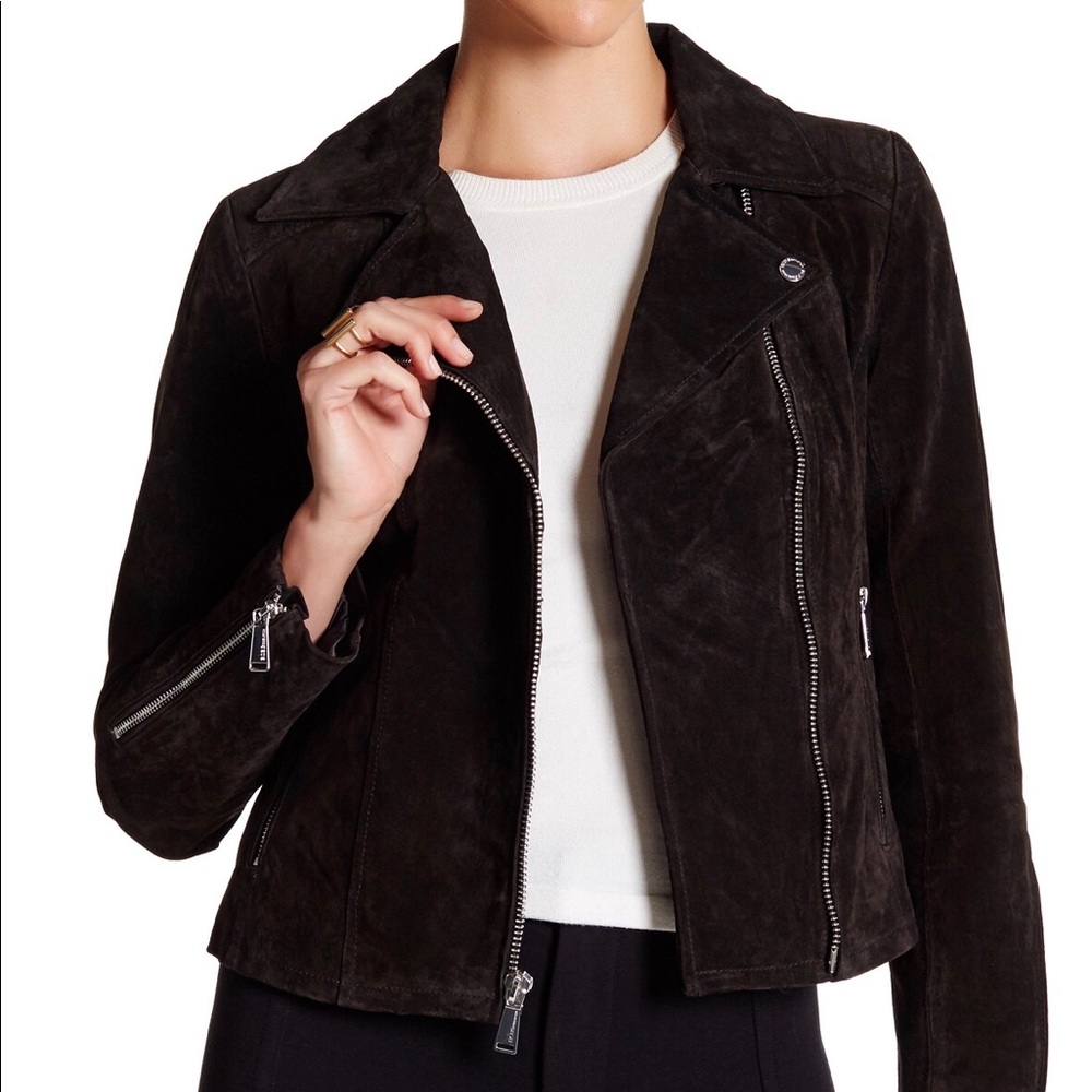 BCBGeneration Genuine Leather Suede Moto Jacket