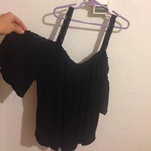 black off the shoulder shirt